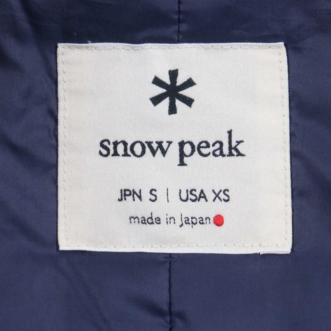 snowpeak down coat JK-19AU007 Outer: 65% cotton, Outer: 35% nylon, Lining: 100% polyester, Filling: 90% down, Filling: 10% feather Indigo Indigo C/N Down Coat mens S Used Authentic