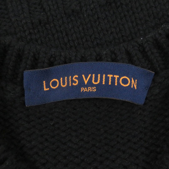 LOUIS VUITTON knit HMN66W Main: 47% wool, 30% rayon, 15% nylon, 8% cashmere black Intarsia Football mens S Used Authentic