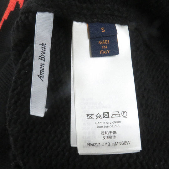 LOUIS VUITTON knit HMN66W Main: 47% wool, 30% rayon, 15% nylon, 8% cashmere black Intarsia Football mens S Used Authentic