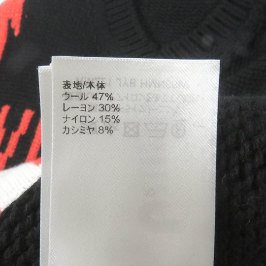 LOUIS VUITTON knit HMN66W Main: 47% wool, 30% rayon, 15% nylon, 8% cashmere black Intarsia Football mens S Used Authentic
