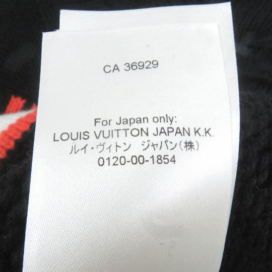 LOUIS VUITTON knit HMN66W Main: 47% wool, 30% rayon, 15% nylon, 8% cashmere black Intarsia Football mens S Used Authentic
