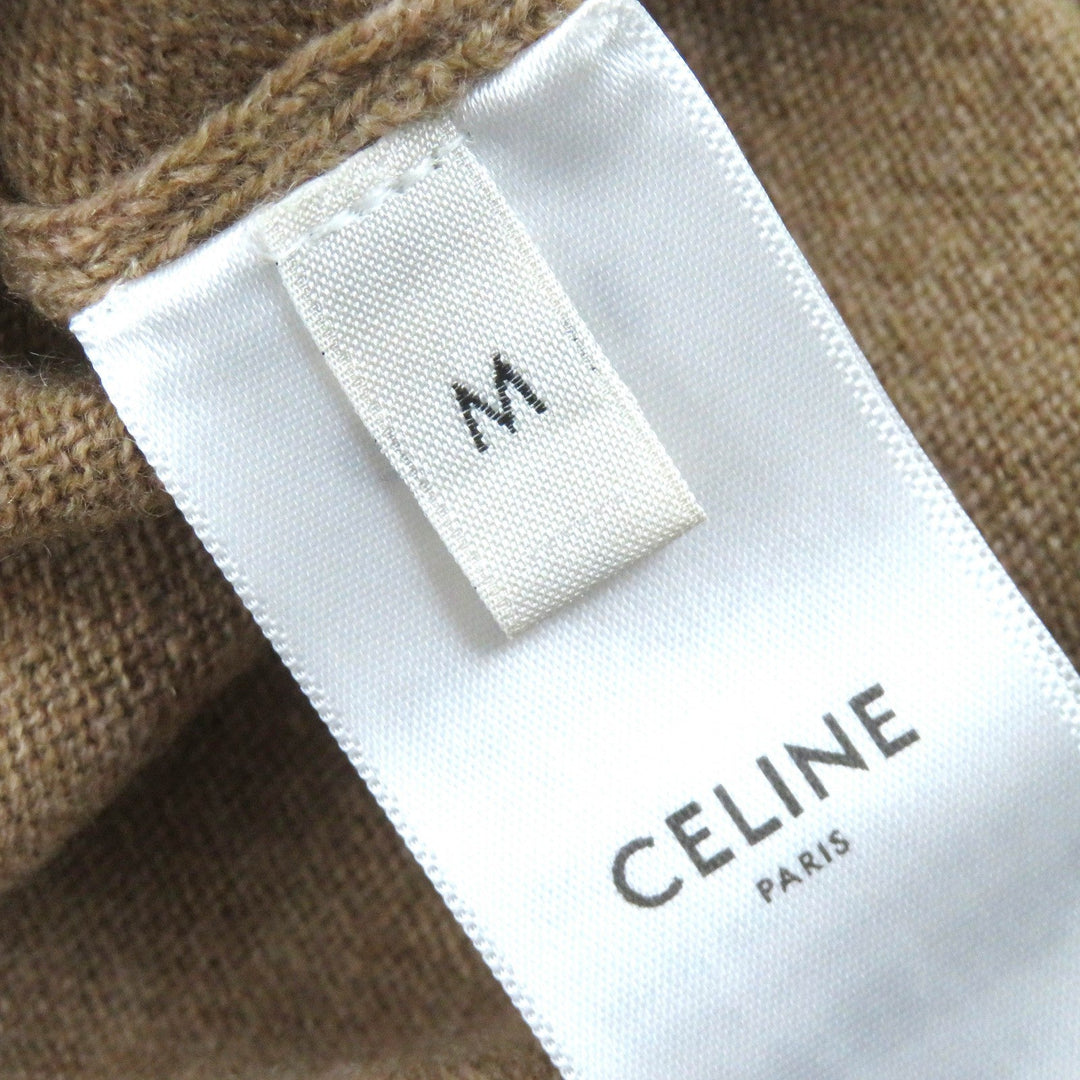 CELINE knit 2AE27317T Main: 100% cashmere light brown Women M Used Authentic