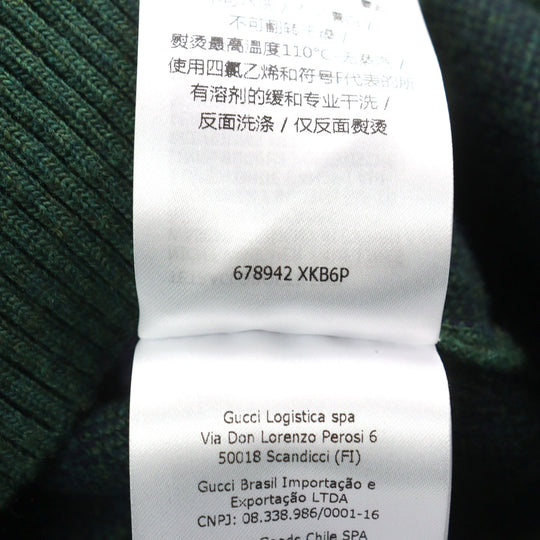 GUCCI knit 678942 Main: 100% wool, part: 94% wool, part: 5% nylon, part: 1% polyurethane Green type All-over pattern mens M Used Authentic