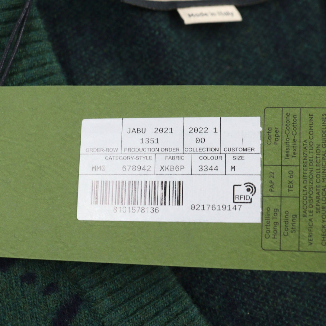 GUCCI knit 678942 Main: 100% wool, part: 94% wool, part: 5% nylon, part: 1% polyurethane Green type All-over pattern mens M Used Authentic