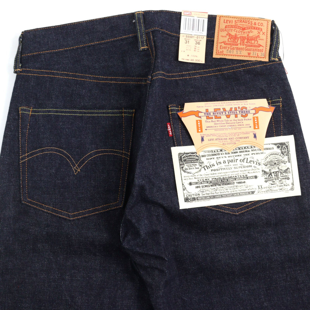 LEVI'S VINTAGE CLOTHING Denim pants 55501-0117 Main: 100% cotton Indigo blue 501XX mens W 31 Used Authentic