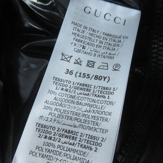 GUCCI Down jacket 761698 Main: 70% cotton, Main: 30% polyester, Main: 100% nylon, Part: 98% nylon, Part: 2% polyurethane beige GG canvas bomber jacket Women 36 Used Authentic