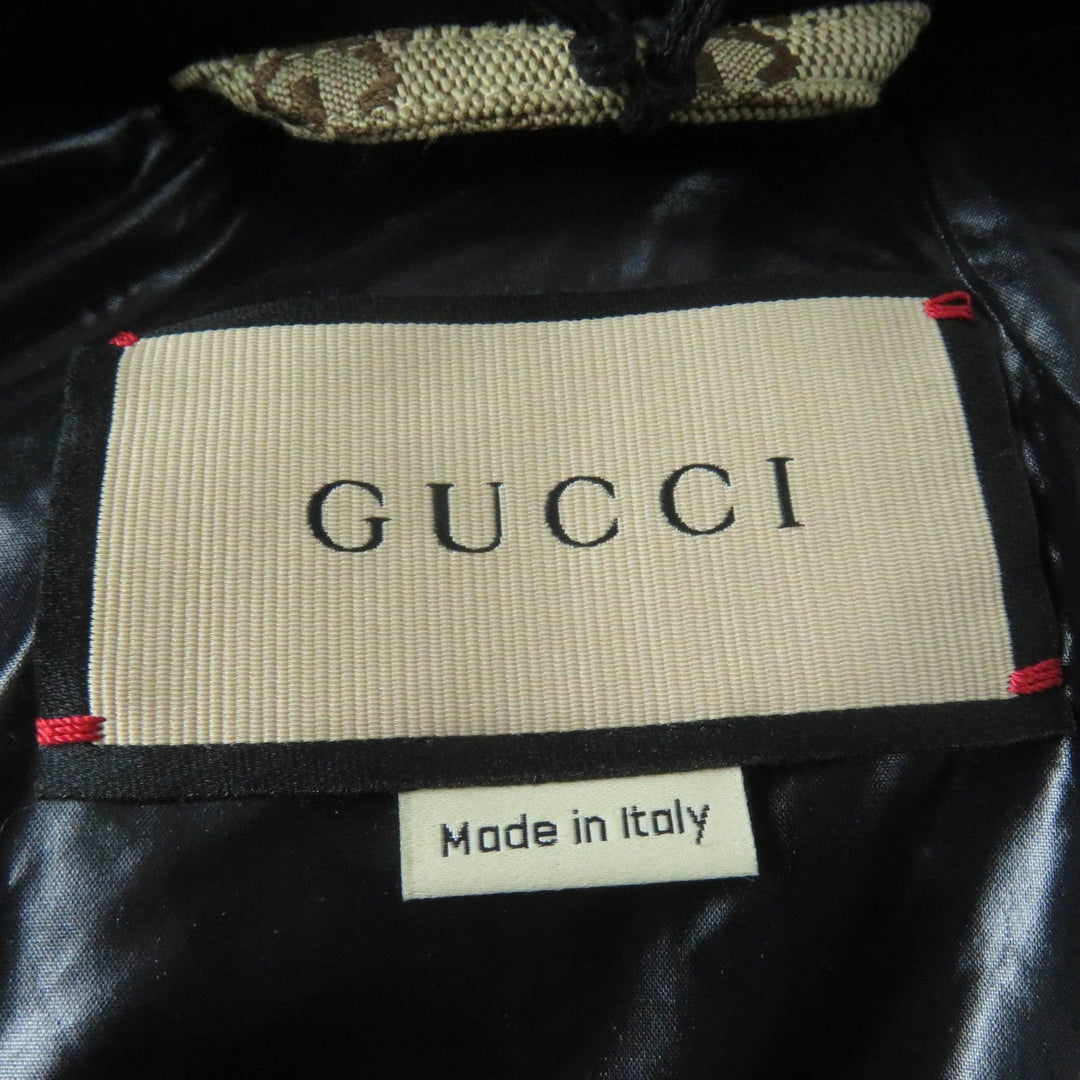 GUCCI Down jacket 761698 Main: 70% cotton, Main: 30% polyester, Main: 100% nylon, Part: 98% nylon, Part: 2% polyurethane beige GG canvas bomber jacket Women 36 Used Authentic
