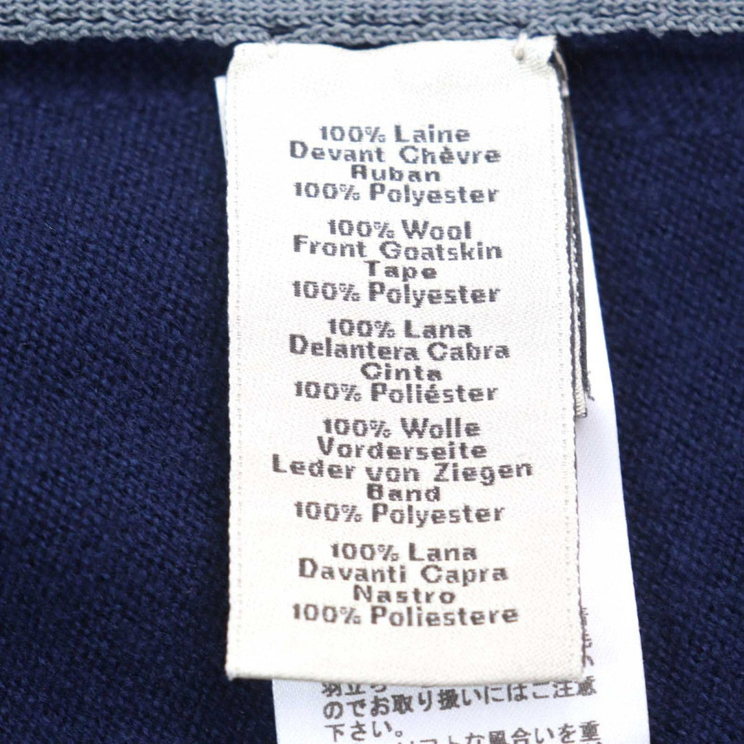 HERMES Jacket Outer: 100% wool, Leather part: goat leather, Part: 100% polyester Navy type mens XXL Used Authentic