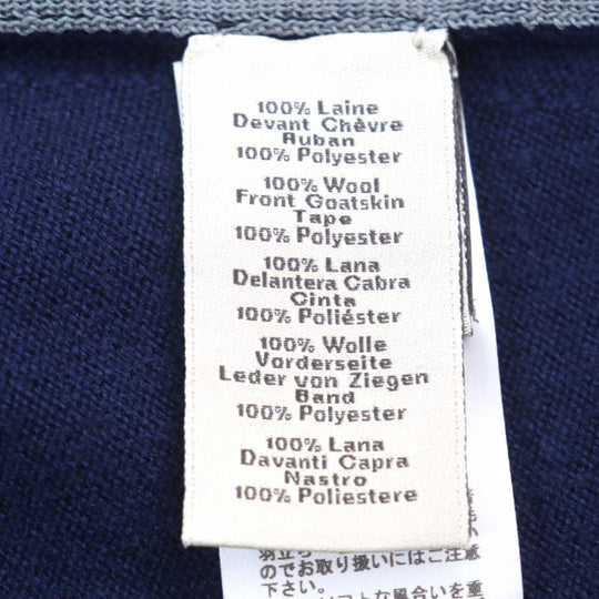 HERMES Jacket Outer: 100% wool, Leather part: goat leather, Part: 100% polyester Navy type mens XXL Used Authentic