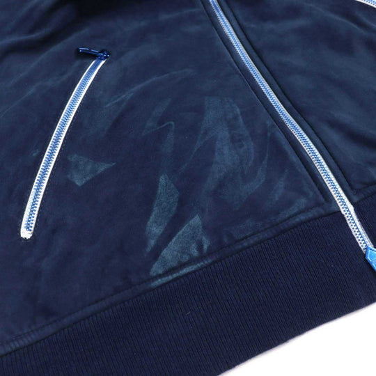 HERMES Jacket Outer: 100% wool, Leather part: goat leather, Part: 100% polyester Navy type mens XXL Used Authentic