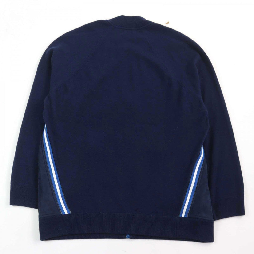 HERMES Jacket Outer: 100% wool, Leather part: goat leather, Part: 100% polyester Navy type mens XXL Used Authentic