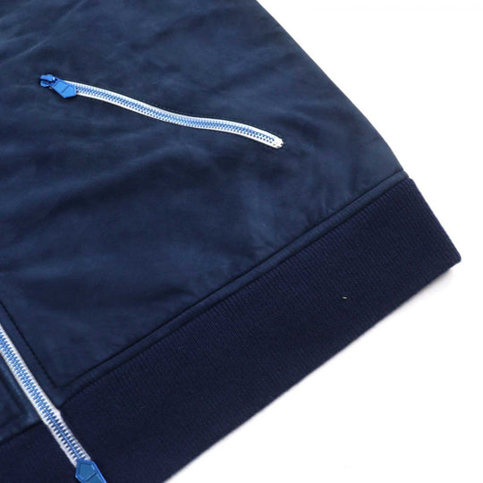 HERMES Jacket Outer: 100% wool, Leather part: goat leather, Part: 100% polyester Navy type mens XXL Used Authentic
