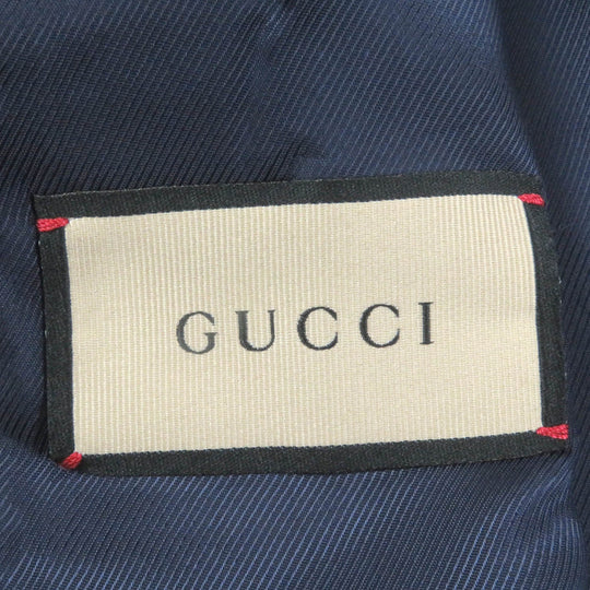 GUCCI tailored jacket 698742 Outer: 70% cotton, Outer: 30% polyester, Lining: 100% rayon, Sleeve lining: 100% cupra Navy GG cotton blend formal jacket mens 54 Used Authentic