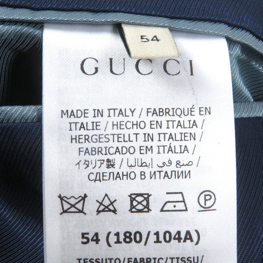 GUCCI tailored jacket 698742 Outer: 70% cotton, Outer: 30% polyester, Lining: 100% rayon, Sleeve lining: 100% cupra Navy GG cotton blend formal jacket mens 54 Used Authentic