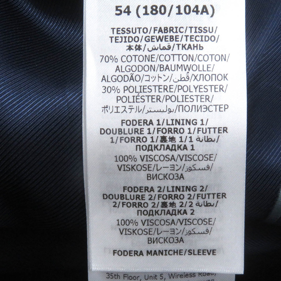 GUCCI tailored jacket 698742 Outer: 70% cotton, Outer: 30% polyester, Lining: 100% rayon, Sleeve lining: 100% cupra Navy GG cotton blend formal jacket mens 54 Used Authentic