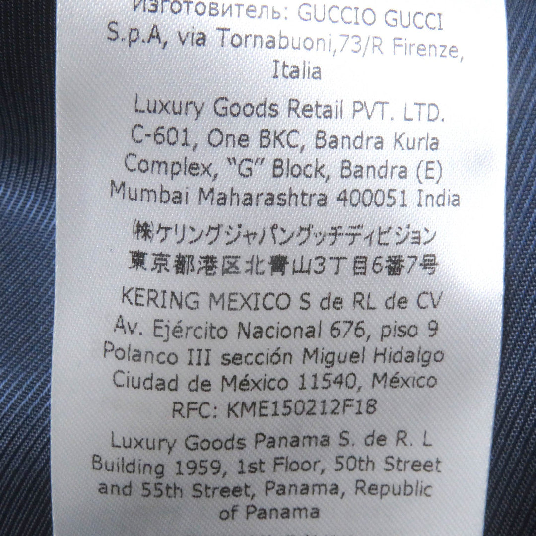 GUCCI tailored jacket 698742 Outer: 70% cotton, Outer: 30% polyester, Lining: 100% rayon, Sleeve lining: 100% cupra Navy GG cotton blend formal jacket mens 54 Used Authentic