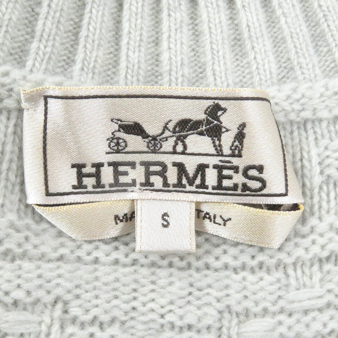 HERMES knit Main: 55% wool, 43% cashmere, 2% nylon Light gray Couleurs en cours mens S Used Authentic