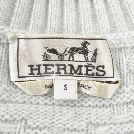 HERMES knit Main: 55% wool, 43% cashmere, 2% nylon Light gray Couleurs en cours mens S Used Authentic