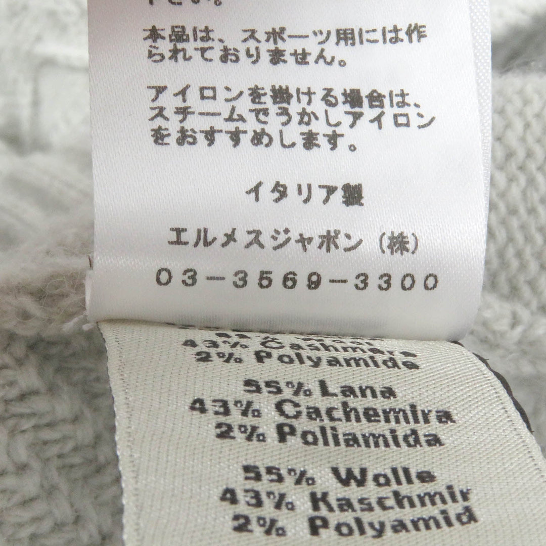 HERMES knit Main: 55% wool, 43% cashmere, 2% nylon Light gray Couleurs en cours mens S Used Authentic