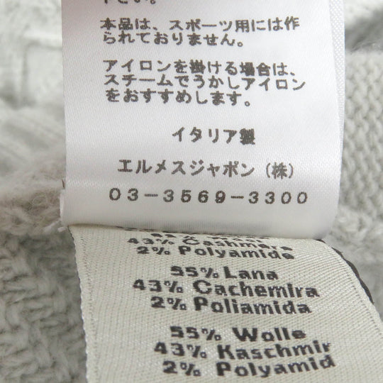 HERMES knit Main: 55% wool, 43% cashmere, 2% nylon Light gray Couleurs en cours mens S Used Authentic