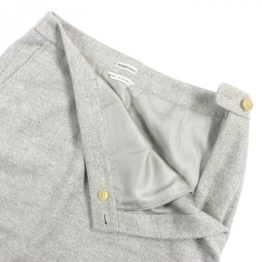 HERMES skirt Outer: 85% wool, Outer: 15% cashmere, Lining: 100% silk Light gray Women 38 Used Authentic