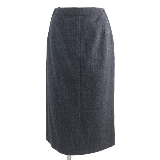HERMES skirt Outer: 85% wool, Outer: 15% cashmere, Lining: 100% silk Dark gray type Women 36 Used Authentic
