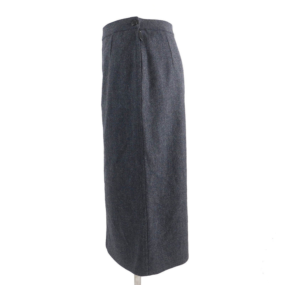 HERMES skirt Outer: 85% wool, Outer: 15% cashmere, Lining: 100% silk Dark gray type Women 36 Used Authentic