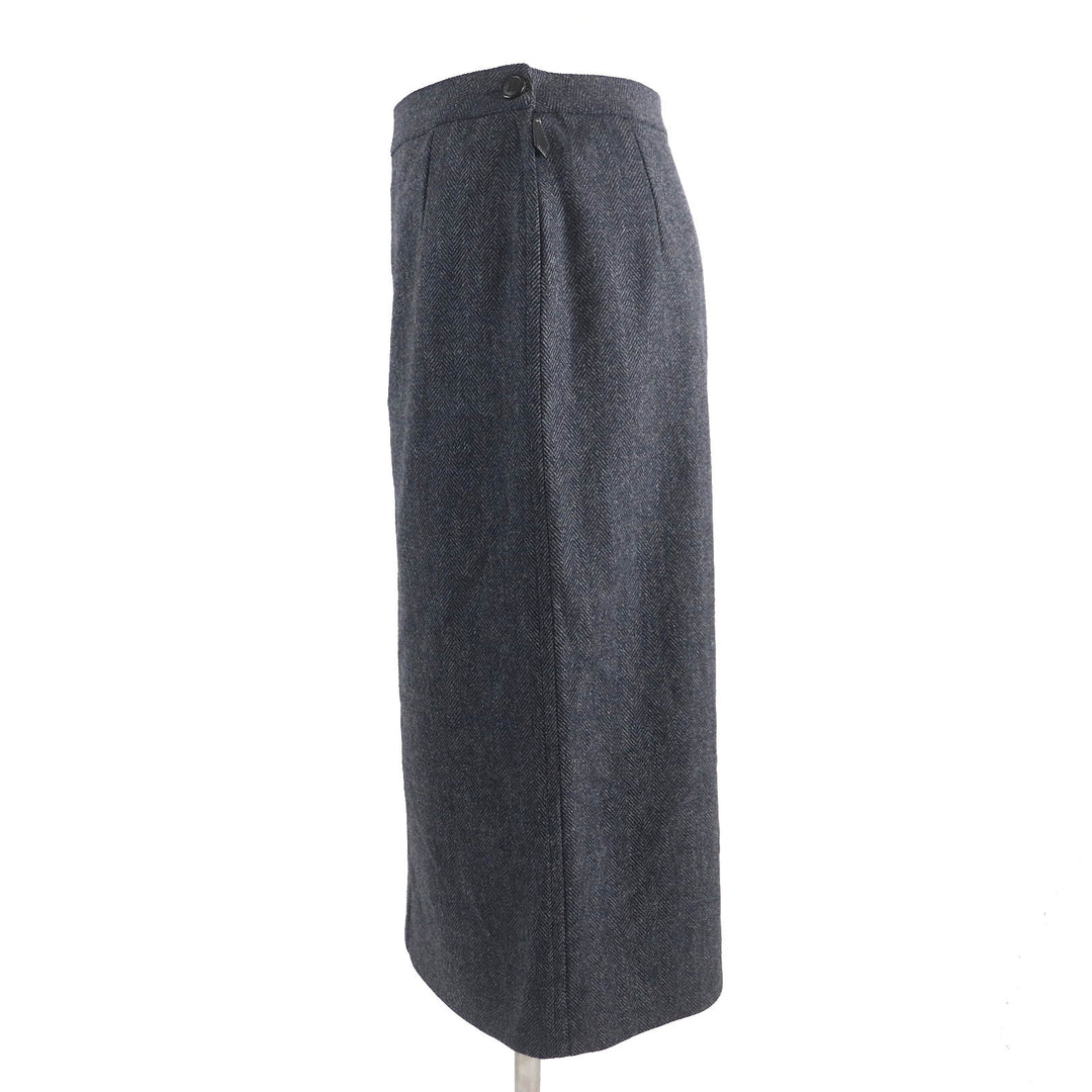 HERMES skirt Outer: 85% wool, Outer: 15% cashmere, Lining: 100% silk Dark gray type Women 36 Used Authentic