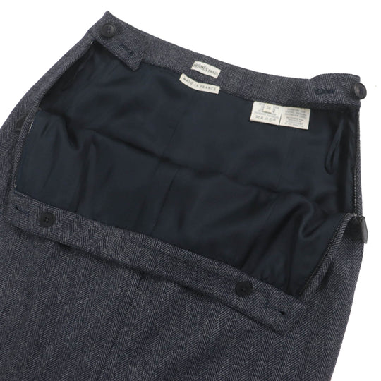 HERMES skirt Outer: 85% wool, Outer: 15% cashmere, Lining: 100% silk Dark gray type Women 36 Used Authentic
