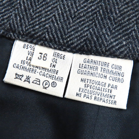 HERMES skirt Outer: 85% wool, Outer: 15% cashmere, Lining: 100% silk Dark gray type Women 36 Used Authentic