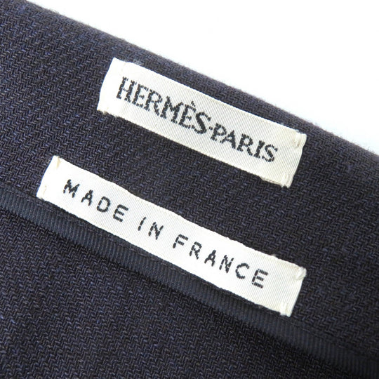 HERMES skirt Main: 100% linen, leather part: cowhide Dark purple type Women 38 Used Authentic