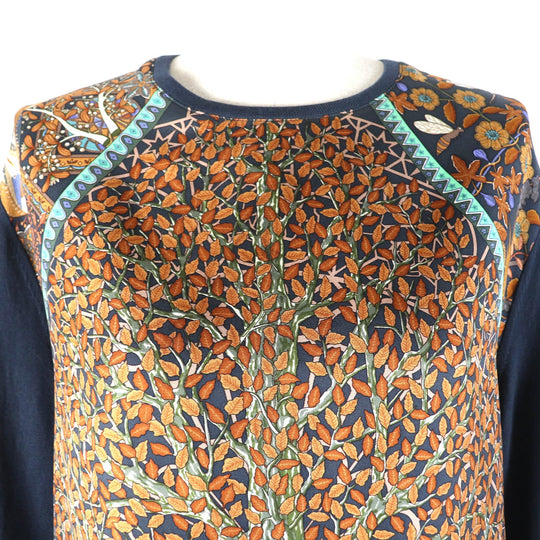 HERMES knit Outer: 100% silk, Main: 100% wool Navy multi-color Women M Used Authentic