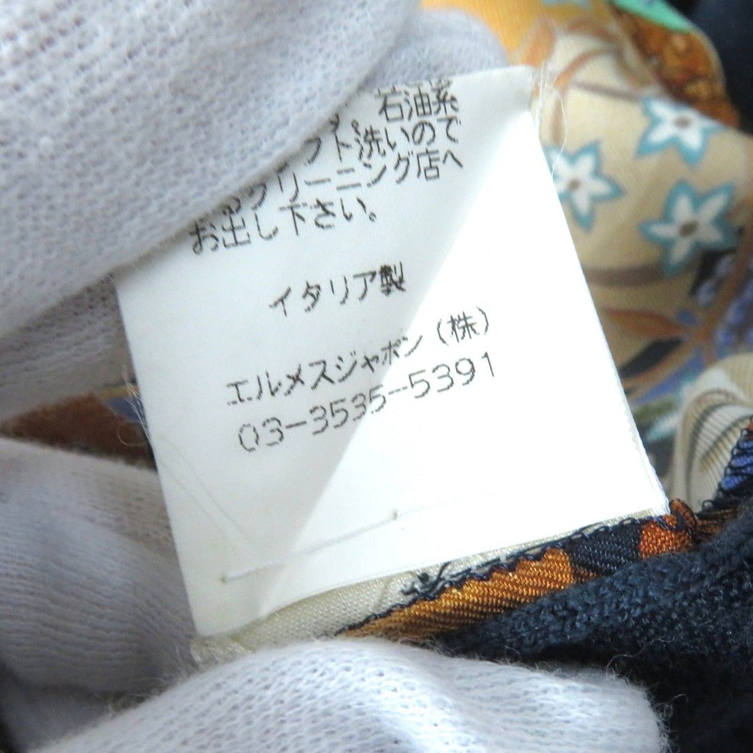 HERMES knit Outer: 100% silk, Main: 100% wool Navy multi-color Women M Used Authentic