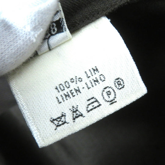 HERMES one piece Main: 100% linen khaki Women 38 Used Authentic