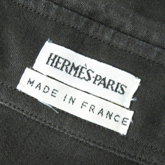 HERMES one piece Main: 100% linen khaki Women 38 Used Authentic