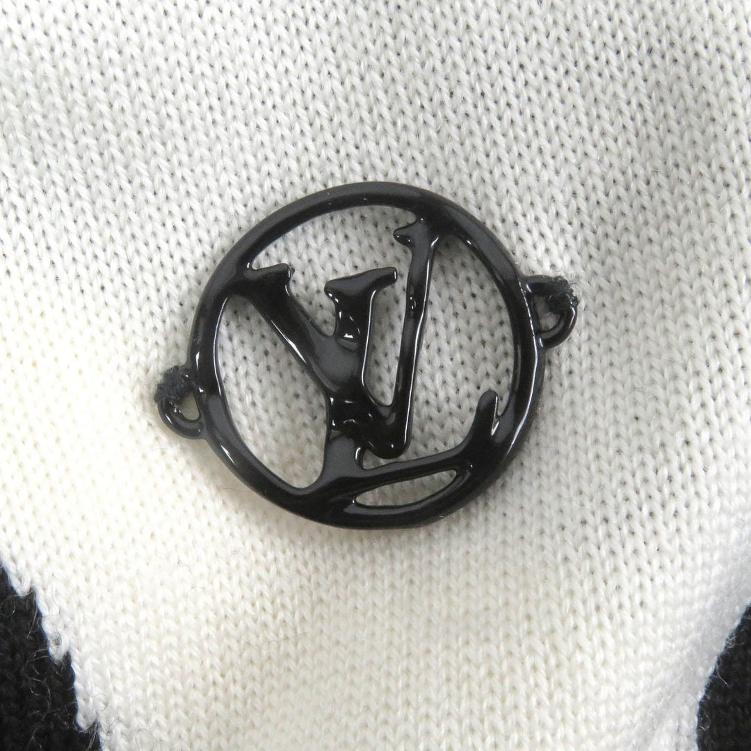 LOUIS VUITTON knit 1AAU2Y Main: 100% wool White black mens L Used Authentic