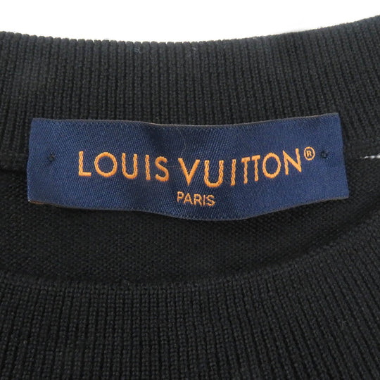 LOUIS VUITTON knit 1AAU2Y Main: 100% wool White black mens L Used Authentic