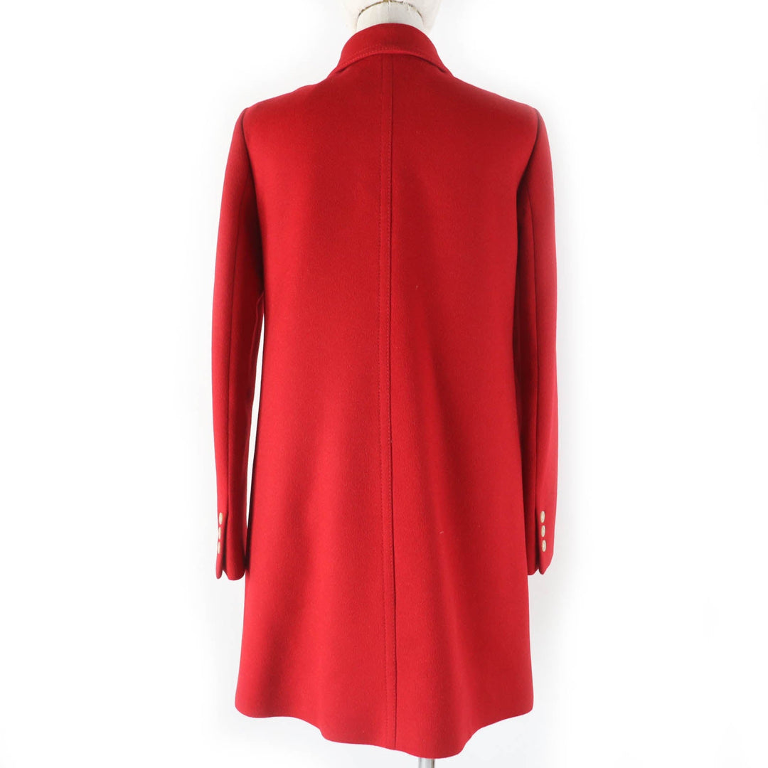GUCCI Stainless collar coat 406947 ZFW04 Outer: 90% wool, Outer: 10% angora, Lining: 80% rayon, Lining: 20% polyester Red Women 38 Used Authentic
