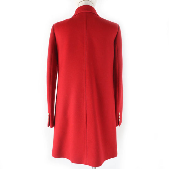 GUCCI Stainless collar coat 406947 ZFW04 Outer: 90% wool, Outer: 10% angora, Lining: 80% rayon, Lining: 20% polyester Red Women 38 Used Authentic
