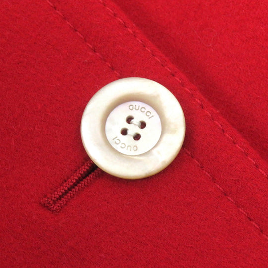 GUCCI Stainless collar coat 406947 ZFW04 Outer: 90% wool, Outer: 10% angora, Lining: 80% rayon, Lining: 20% polyester Red Women 38 Used Authentic