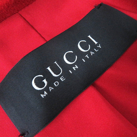 GUCCI Stainless collar coat 406947 ZFW04 Outer: 90% wool, Outer: 10% angora, Lining: 80% rayon, Lining: 20% polyester Red Women 38 Used Authentic