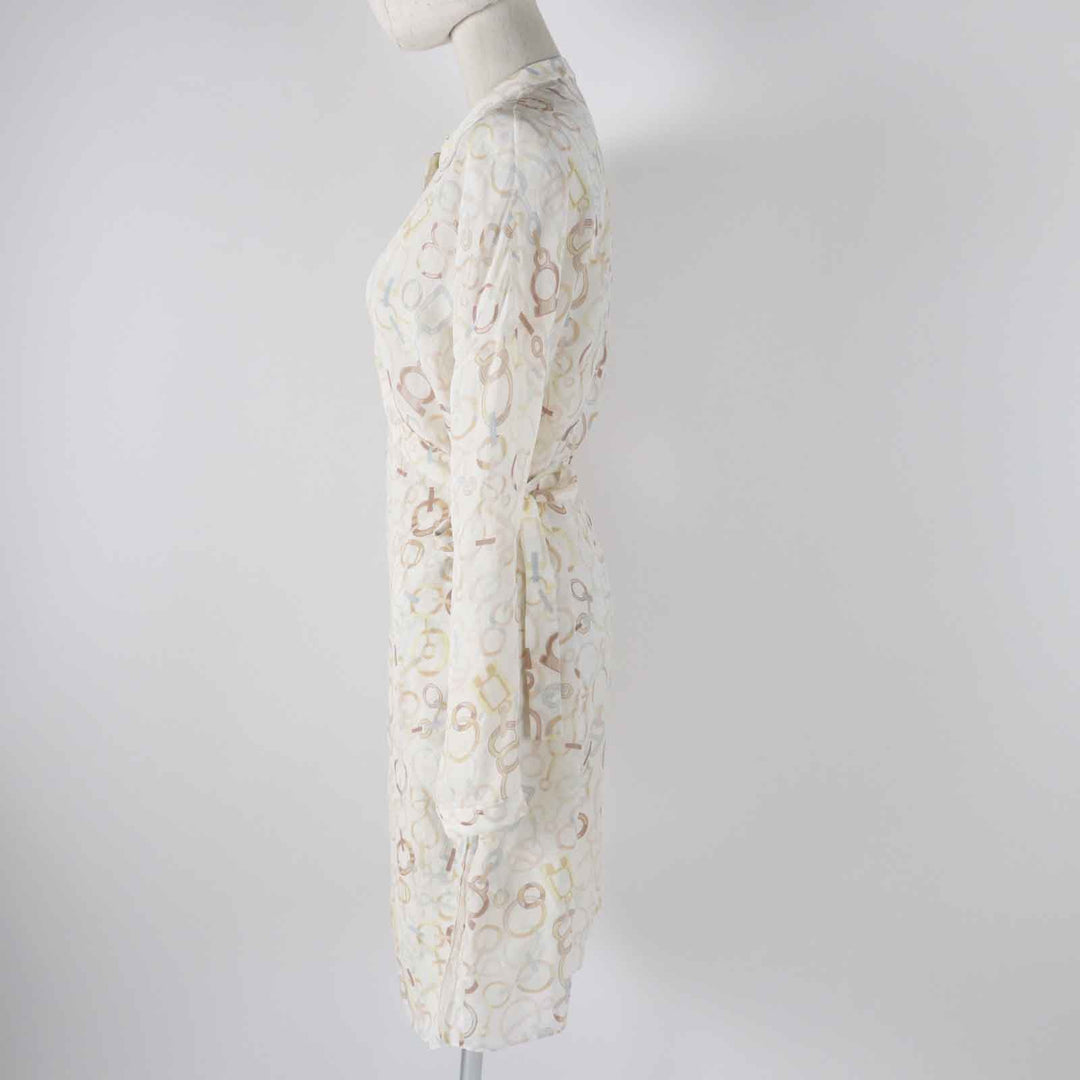 HERMES one piece 3H0514DN Main: 100% silk, petticoat 100% silk Multi Women 36 Used Authentic