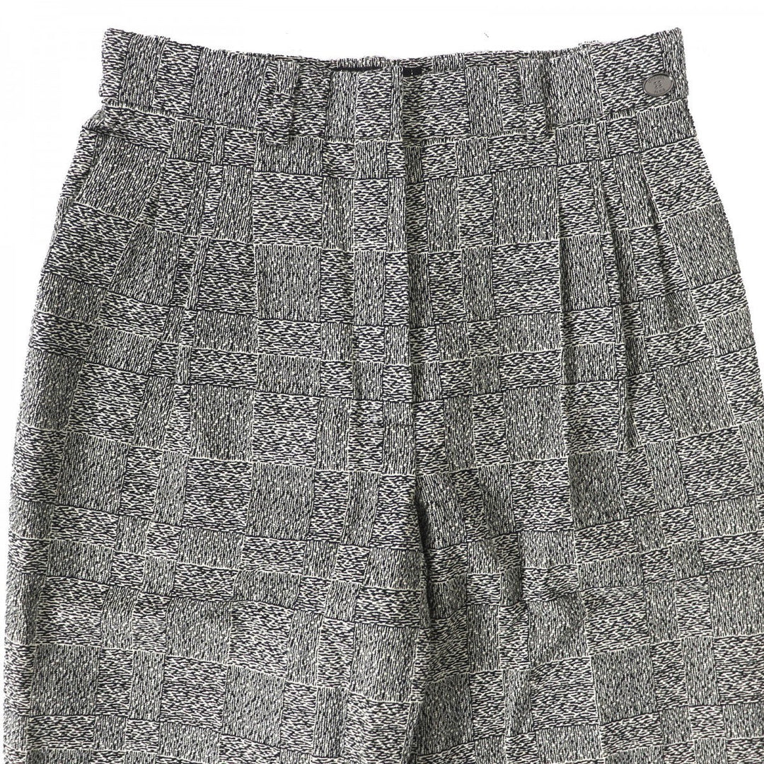 CHANEL Pants P42278 Main: 100% wool, Lining: 100% silk, Part: 100% silk Black White Women 36 Used Authentic