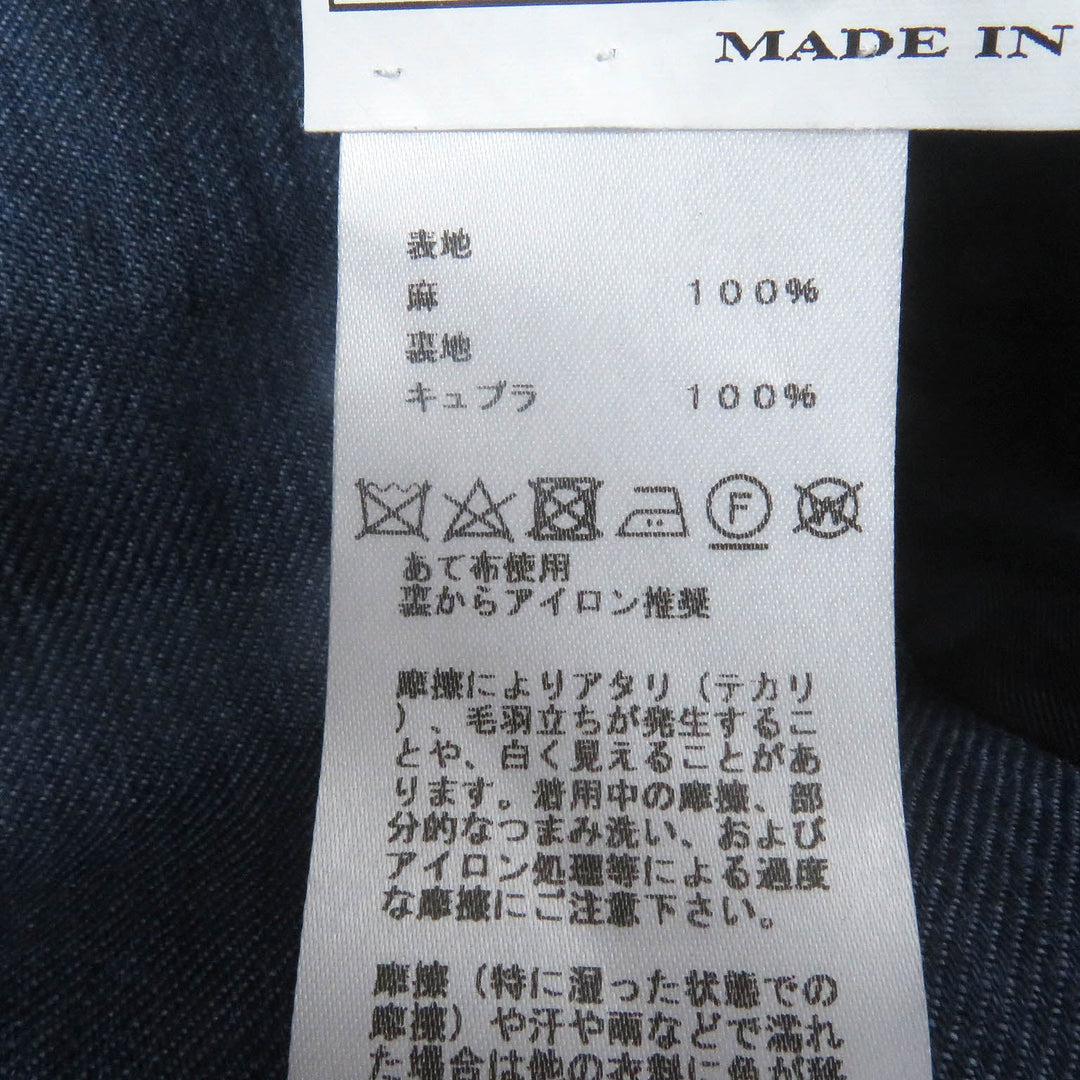 HERMES tailored jacket Outer: 100% linen, lining: 100% cupra blue mens 46 Used Authentic