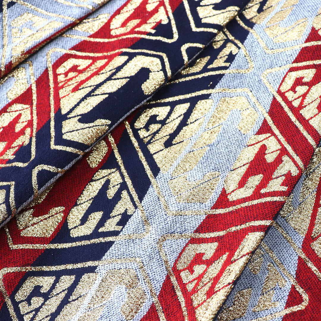 GUCCI Long skirt 524386 Outer: 78% wool, Outer: 22% polyester, Lining: 71% acetate, Lining: 29% silk Red Navy Grey Gold Women 40 Used Authentic