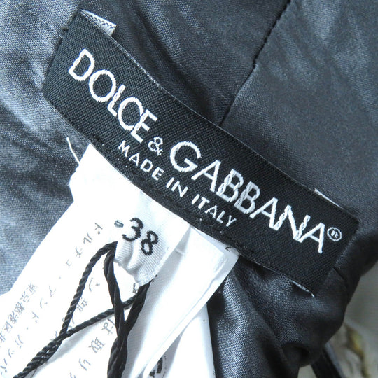 DOLCE&GABBANA one piece Outer: 60% silk, Outer: 18% acetate, Outer: 14% nylon, Outer: 8% polyester, Lining: 96% silk Gray type Light beige type Women 38 Used Authentic