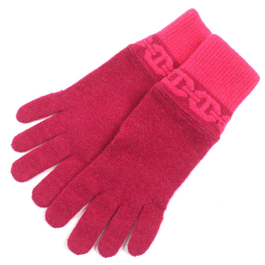 HERMES gloves H232006G Main: 99% cashmere, Main: 1% elastane Rose Extreme HEAVEN Women S Used Authentic