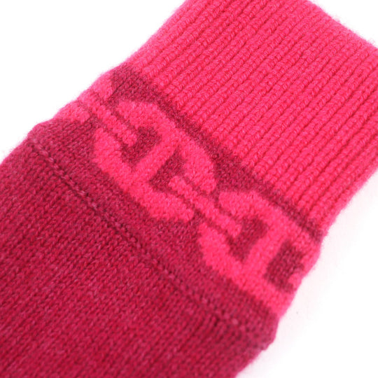 HERMES gloves H232006G Main: 99% cashmere, Main: 1% elastane Rose Extreme HEAVEN Women S Used Authentic