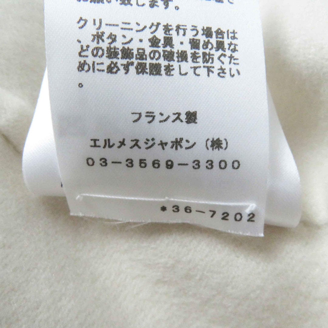 HERMES coat 3E0221DA Outer material: 100% cashmere off white Women 40 Used Authentic