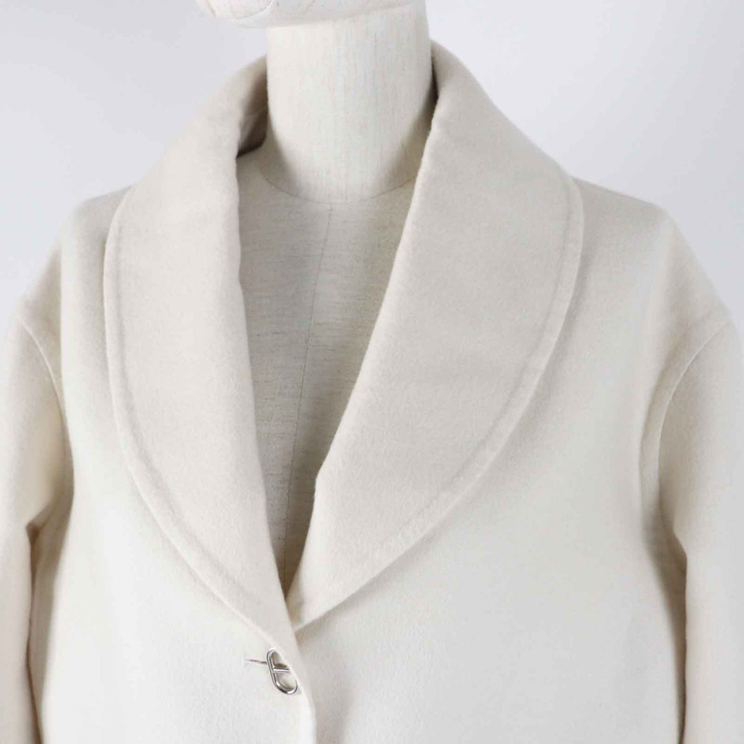HERMES coat 3E0221DA Outer material: 100% cashmere off white Women 40 Used Authentic